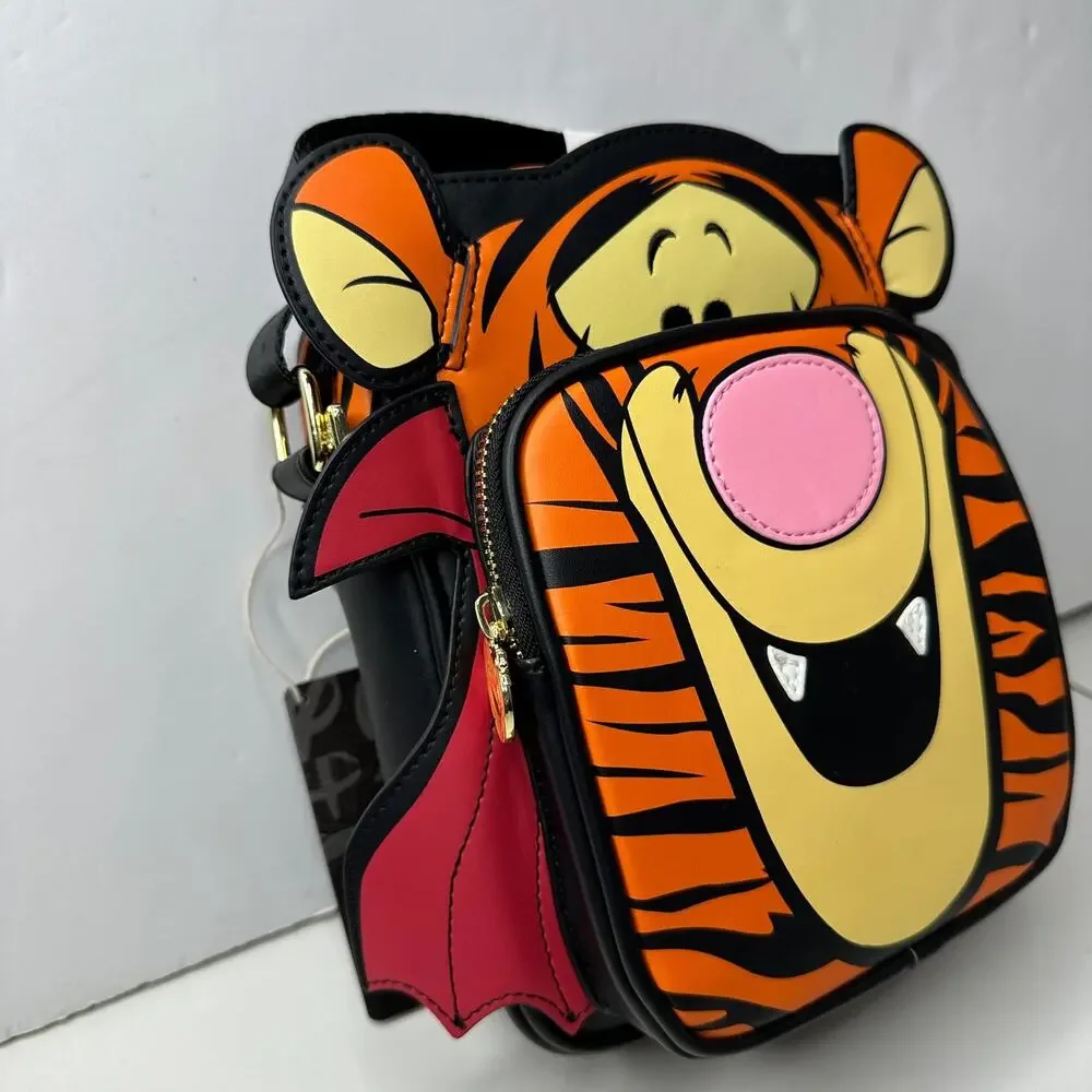 New Loungefly Winnie the Pooh Cosplay Passport Tiger Vampire Crossbody Purse NWT